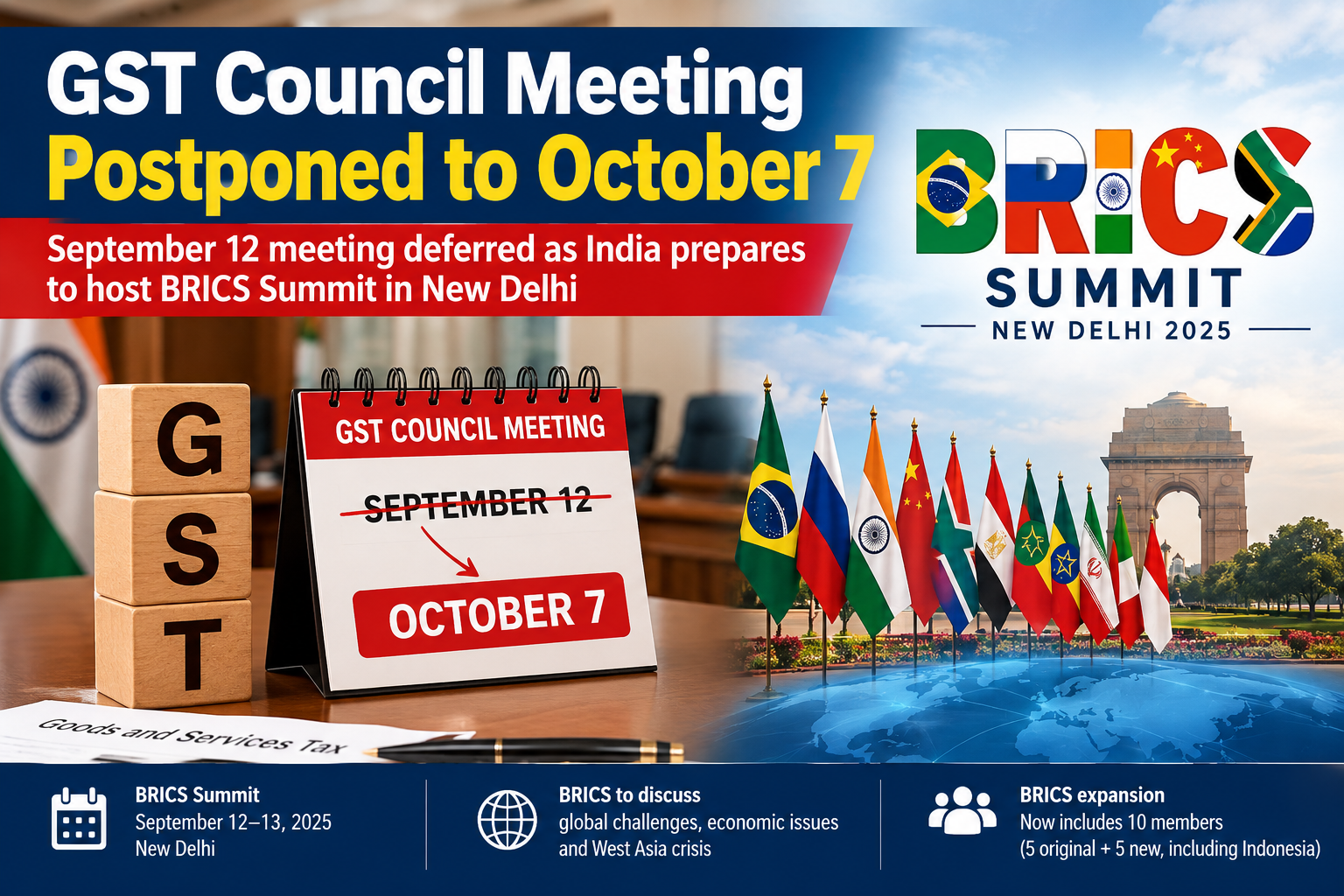 GST Council Meeting Postponed to October 7