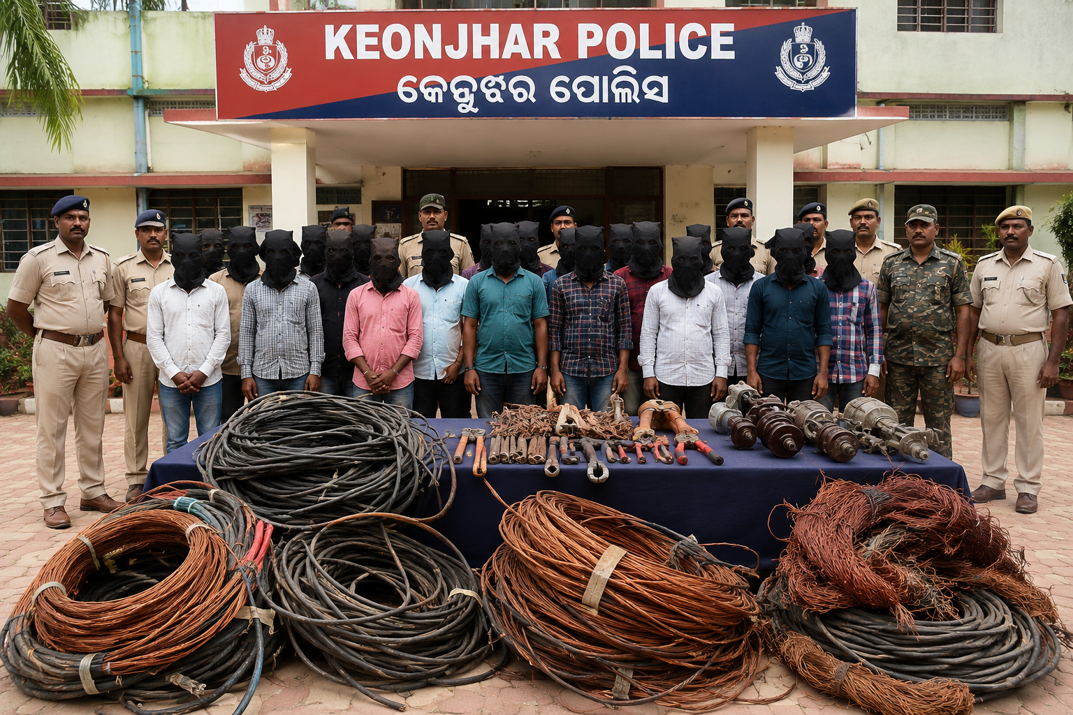 Copper, Aluminium Wire Theft Gang Busted in Keonjhar; 16 Held
